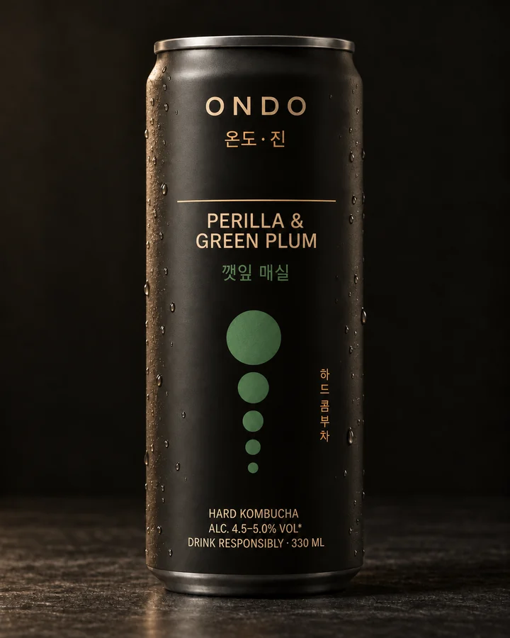 ONDO Perilla & Green Plum hard kombucha can